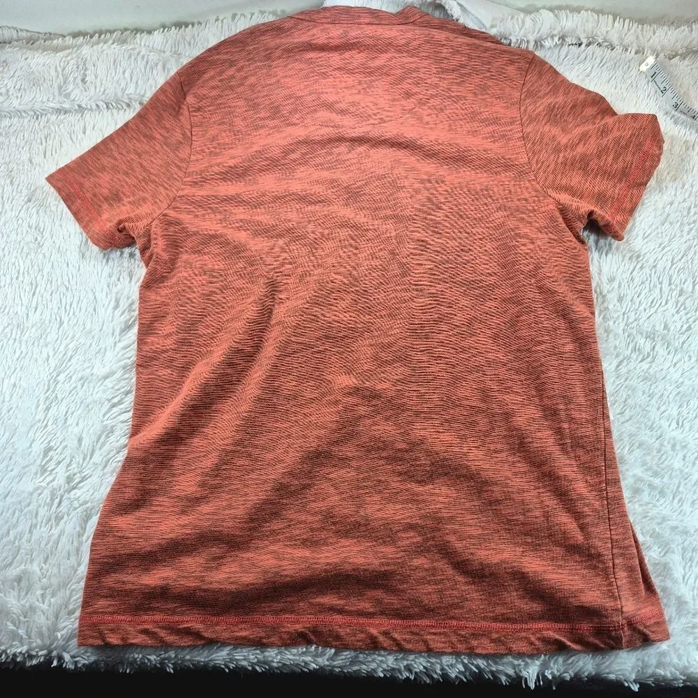 GUESS Burnt Orange Short Sleeve Henley Shirt Men's XXL - Picture 7 of 8
